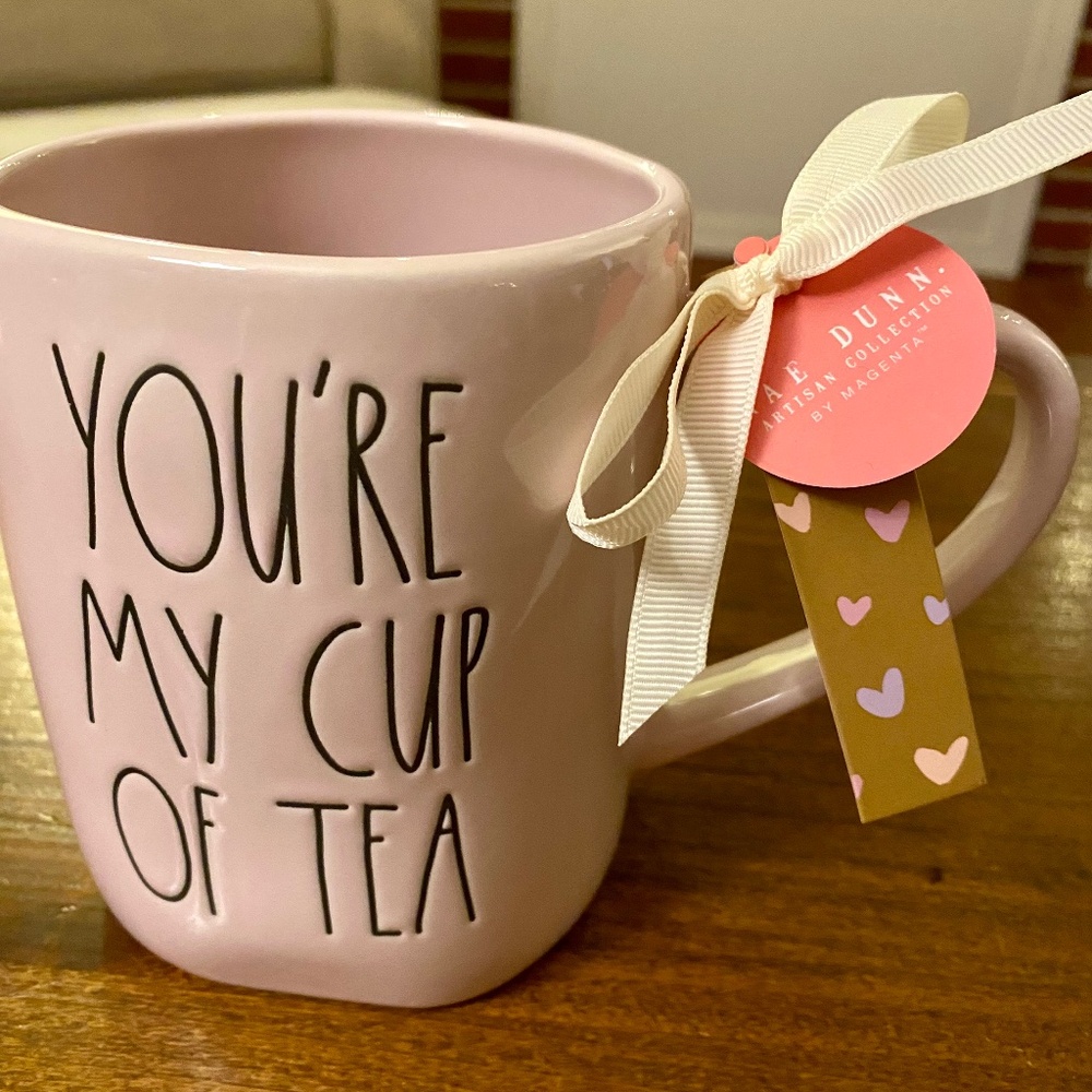 Rae Dunn You’re My Cup Of Tea Pink Heart Mug Valentine’s Day